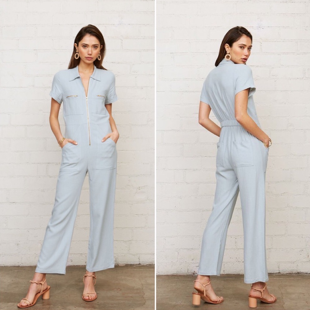 NWT Rachel Pally Rocco Linen Jumpsuit in Bluebell